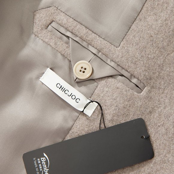 CHICJOC Women Timeless Oversized the-row style cashmere blazer size 38 in taupe - Picture 9 of 16